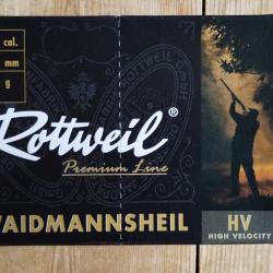 LOT 100 pcs 20 Cal Rottweil 70mm 28g HV no 7