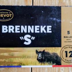 1 boite de 5 Cartouches a balle Prevot BRENNEKE "S" cal.12/70