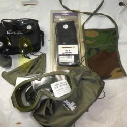 lot équipement divers : lunettes, porte radio