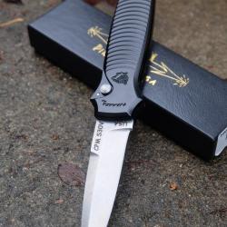 Couteau Automatique Piranha Auto Bodyguard Tactical Blk Lame Acier CPM-S30V Manche Alu USA P6BK