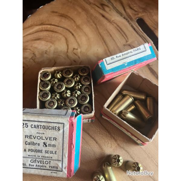 Cartouches revolver 8mm � poudre seule (8.92 ou 8/92)
