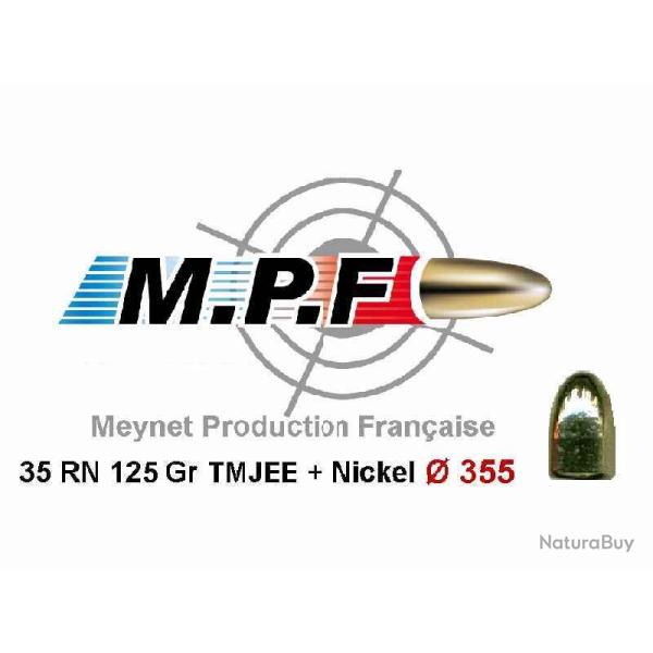 1000 Balles MPF Ogives cuivres nickeles 9 RN 125 Gr TMJE  355"  port gratuit jusqu' Noel