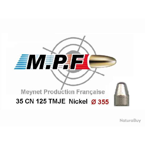 1000 Balles MPF Ogives cuivres nickeles 9 CN 125 Gr TMJE  355"  port gratuit jusqu' Noel