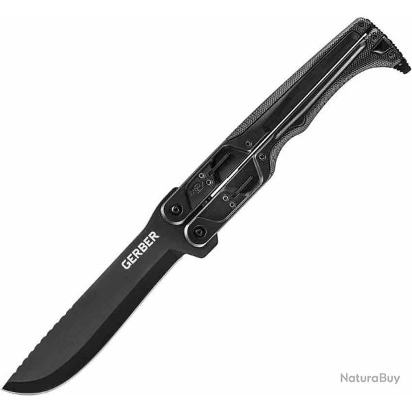 Couteau Machette Gerber Doubledown QuadLock Lame Acier 420HC Manche Polymre Noir Etui Nylon G1537