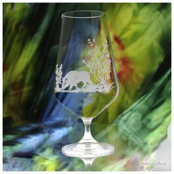Verre � Bi�re Cristal - Sanglier