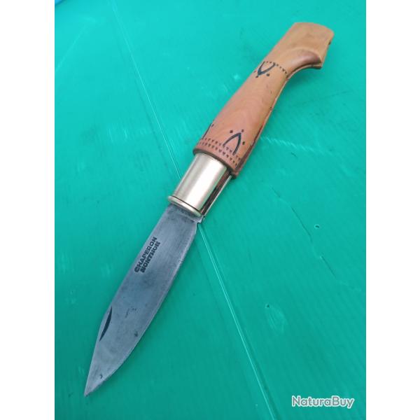 ANCIEN MODELE D UN COUTEAU :  CHAPERON  NONTRON   .  VIROLE TOURNANTE  .  PARFAIT ETAT .