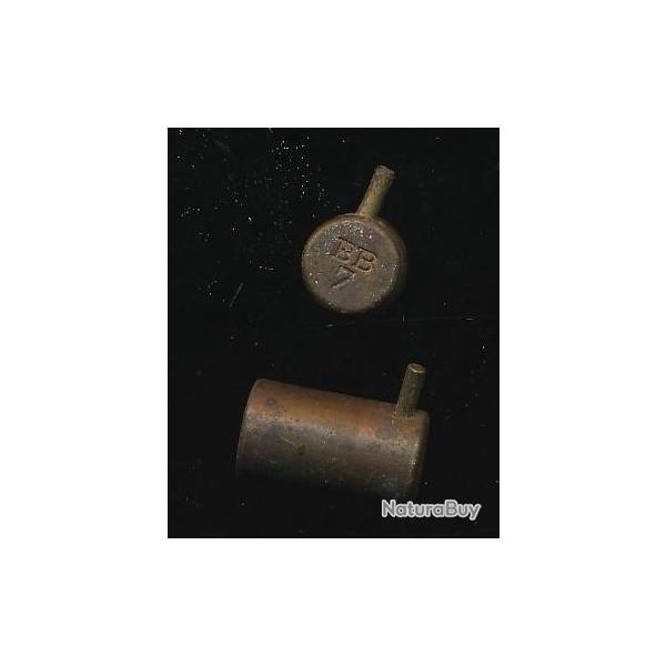 (10854) UNE CARTOUCHE CAL 7mm  LEFAUCHEUX A BROCHE  A BLANC par BRAUN & BLOEM marqu�e "BB7"