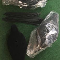 Lot de 10 appelants plastique Corbeau coque floquée effet velour