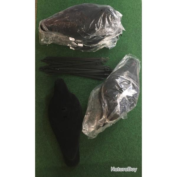 Lot de 10 appelants plastique Corbeau coque floqu�e effet velour
