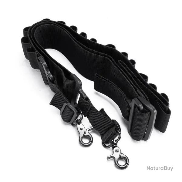 Bretelle 15 munitions calibre 12 - Noir