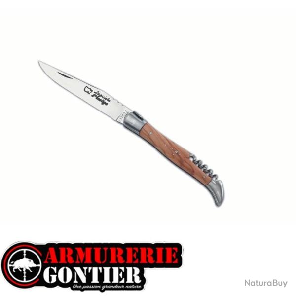 Couteau AU SABOT LAGUIOLE Ressort Forg avec Tire-bouchon manche olivier