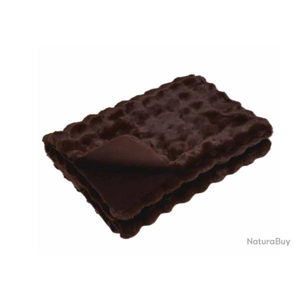 Couverture fourrure lapin synthtique camel 130x150 cm douce chaude