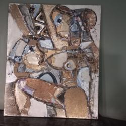 Très belle Huile et sable sur toile signée en haut à droite Oeuvre originale de Georges ADINGRA (193