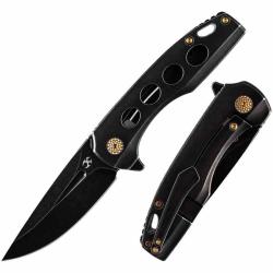 Couteau Pliant Kansept Cassowary Lame Acier CPM S35VN Manche Titane Blackwash Frame Lock K2065A1
