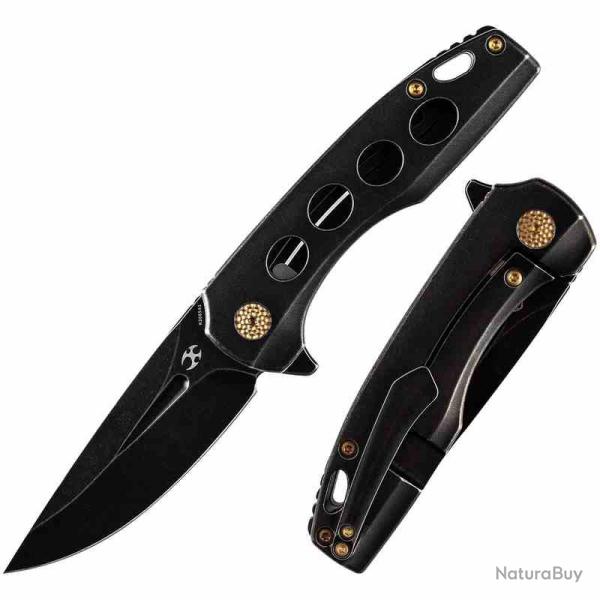 Couteau Pliant Kansept Cassowary Lame Acier CPM S35VN Manche Titane Blackwash Frame Lock K2065A1