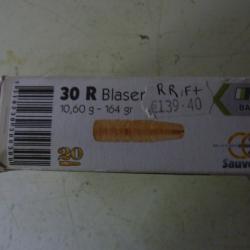 18 balles SAUVESTRE FIP battue 10,60g - 164gr  cal. 30R BLASER