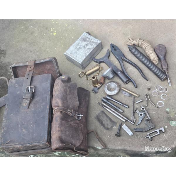 Trousse d'outils et accessoires pour mitrailleuse Vickers ww1 ww2,  rare