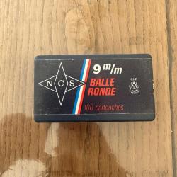 1 Boites de 100 cartouches balles rendes 9 mm percussion annulaire