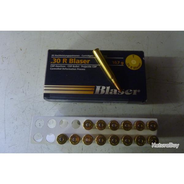 15 balles BLASER CDP 10,7 g  cal. 30R BLASER