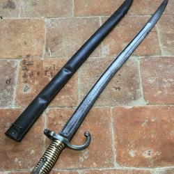 Ba&iuml;onnette chassepot 1866 monomatricule de fabrication allemande C.G.K - Guerre de 1870