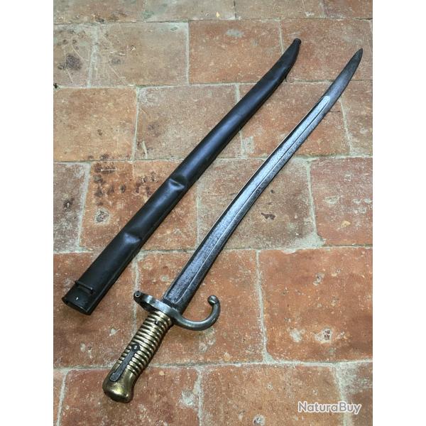 Ba�onnette chassepot 1866 monomatricule de fabrication allemande C.G.K - Guerre de 1870