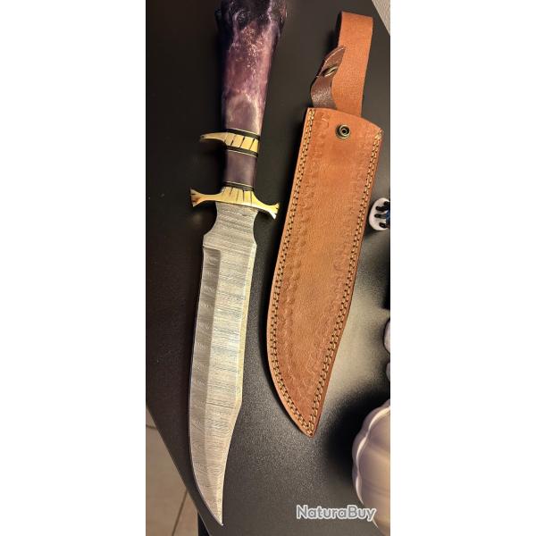 Grand couteau chasse damas
