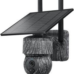 Caméra Solaire 4G PTZ 360° 4MP Vision Nocturne Détection Mouvement