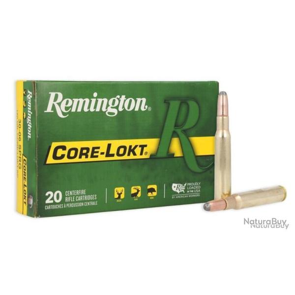Cartouches REMINGTON calibre 30-06 CORE LOKT PSP 180grs x20