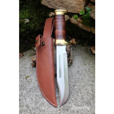Couteau Bowie fait main en crocodile Dundee en acier à haute teneur en
