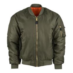 Blouson Bombers Aviateur MA1 (Couleur Olive fonçé, Taille 2XS)