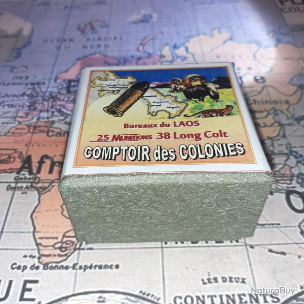 38 Long Colt (Comptoir des Colonies / Laos ): Reproduction boite munitions (vide) CoCo 14303359