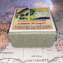 38 Long RF (Comptoir des Colonies / C&ocirc;te Ivoire): Reproduction boite munitions (vide) CoCo 14303386