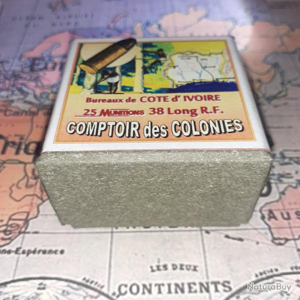38 Long RF (Comptoir des Colonies / C�te Ivoire): Reproduction boite munitions (vide) CoCo 14303386