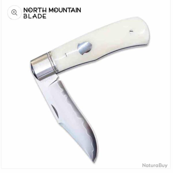Couteau North Mountain Blade Lanny Plus Lame Acier SLD-Magic Manche Os Blanc Slipjoint NMB2527CB