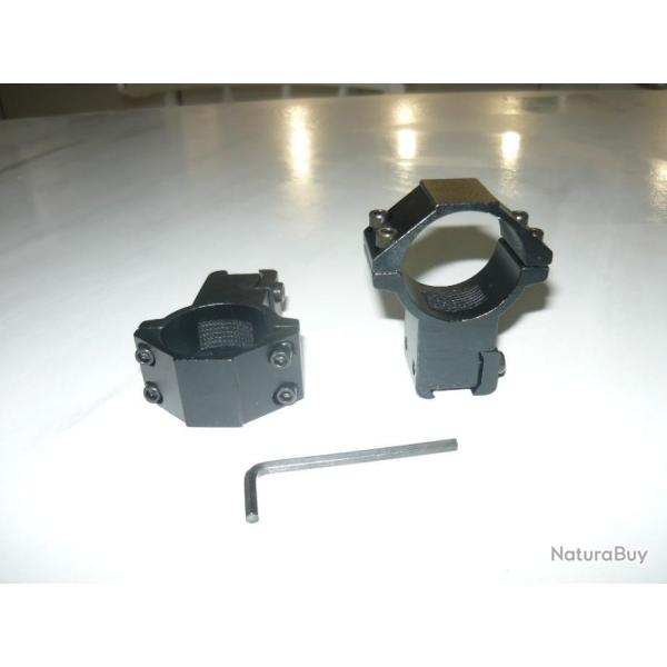 Promo !!! Colliers ( Haut ) pour montage lunette de diam�tre 30 mm pour rail de 11 mm