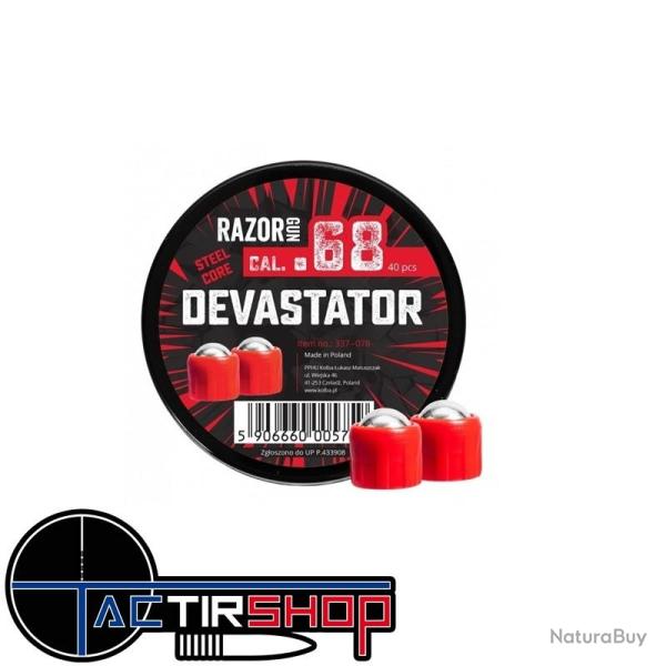 40 Balles acier DEVASTATOR rouges pour HDS68 - cal.68