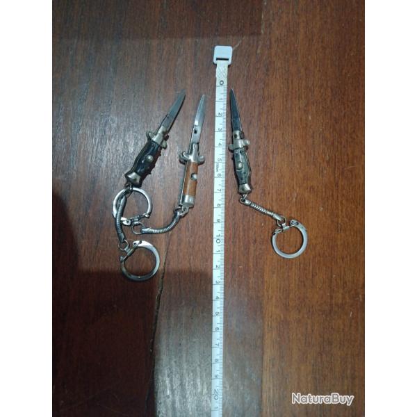 Couteau ancien pliant a syst�me automatique lot de 3 couteaux.
