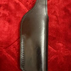 étui de pistolet en cuir noir