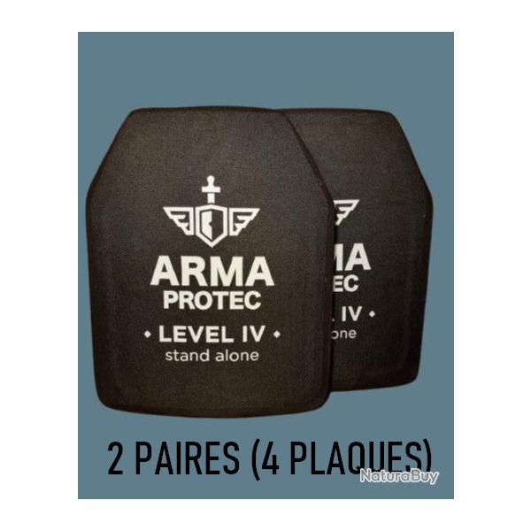 2 Paires de plaques balistiques NIJ4 cramique