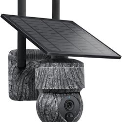 Caméra Surveillance 4MP 4G SIM Solaire PTZ 360° Vision Nocturne Détection Mouvement