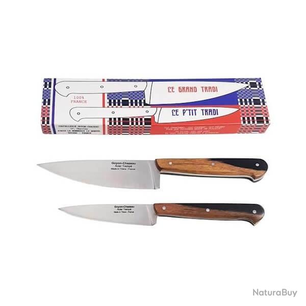 Set 2 couteaux Goyon-Chazeau "P'tit et Grand Tradi" en grenadille 3557