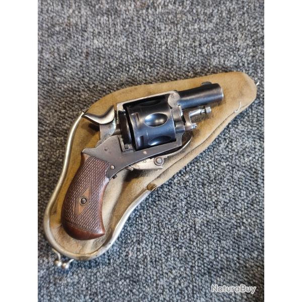 Magnifique rvolver Ligois Bulldog 6 coups sign Emile Warnant numro 1 calibre 320 dans son tui