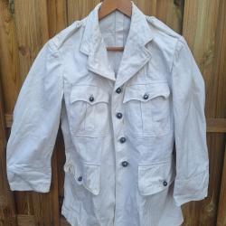 Veste Vareuse Blanche Coton Epais Coloniale