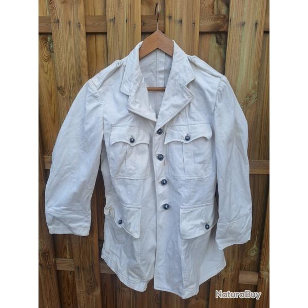 Veste Vareuse Blanche Coton Epais Coloniale