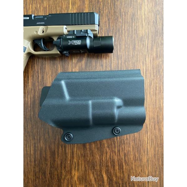 Holster Ceinture Droitier KYDEX Glock 17 X300 Noir Neuf