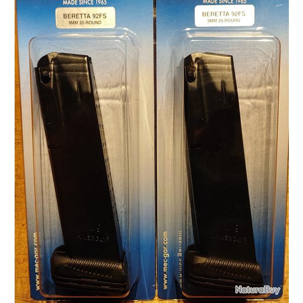 Chargeur Beretta 92FS / M9 - 20 coups - Lot de 2