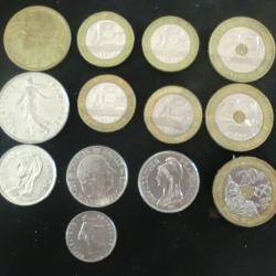 lots x 13 monnaie 20 frs  /10frs  / 5frs  / 2 frs / 1frs  / 0,50 frs