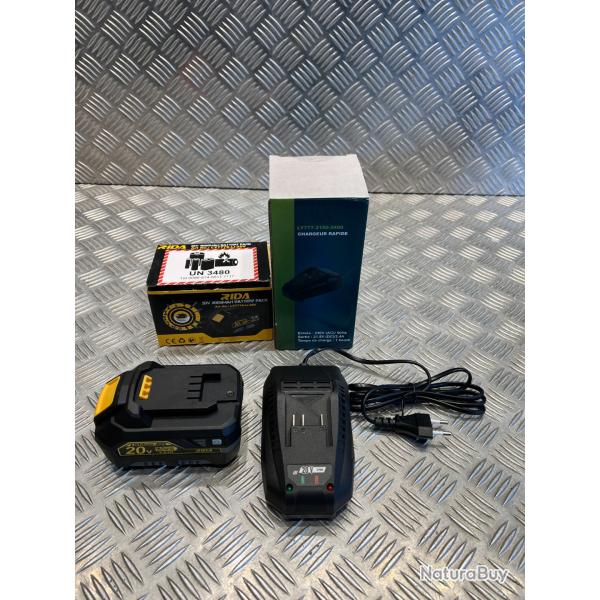 Batterie 20v 4Ah Rida ly777 et chargeur outils Silex Schneider Rida Meterk Liangye perceuse scie ...