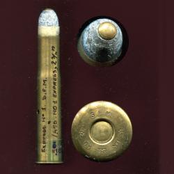 .500/450 Westley-Richards Exp. N&deg;1 - marquage :  SFM * Ex N&deg;1 * - &eacute;tui de 69.7 mm - Balle Express