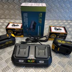 2 x batteries 20v - 4Ah Rida ly777 et chargeur double outils Silex Schneider Rida Meterk Liangye